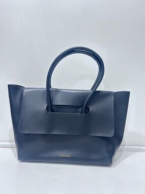 Verano Hill Katherine Retro Tote Shoulder Bag Black Vegan Leather Large Handbag